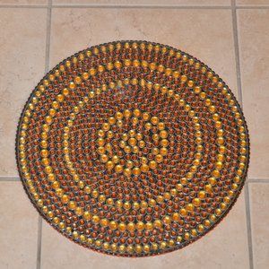 KIM SEYBERT HOLIDAY FALL BROWN GOLD CRYSTAL BEADED PLACEMAT CHARGER CENTERPIECE